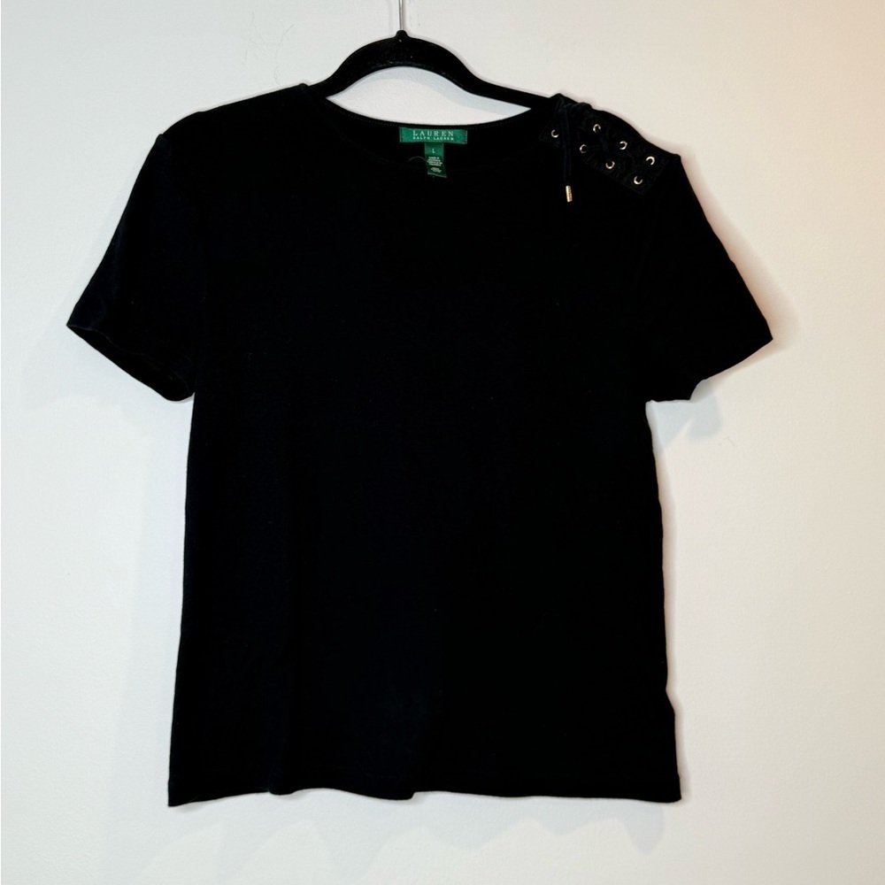 🔥Ralph Lauren Black Women's Top with Shoulder Detail🔥